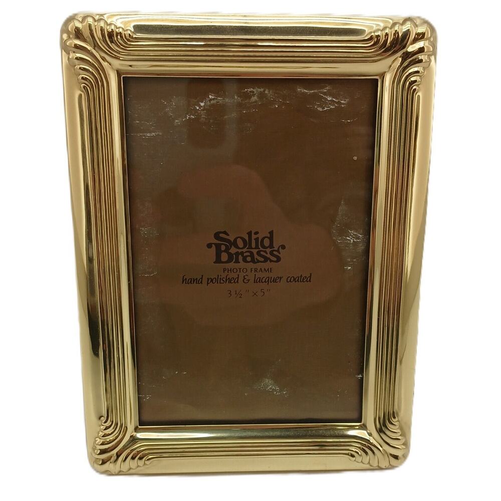 VTG Solid Brass Photo Frame 3.5"x5" Rectangular Hand Polished Lacquer Coated